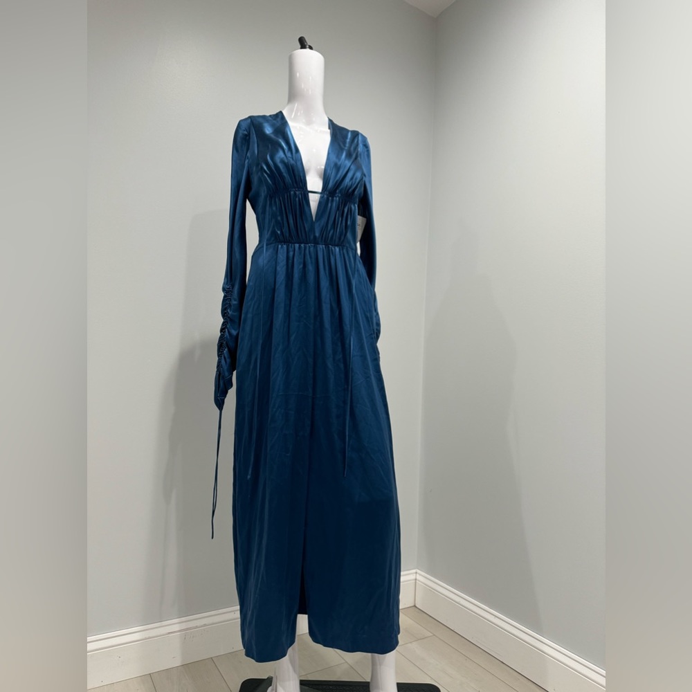 $1495 Alejandra Alonso Rojas Silk Satin Midi-Dress size 6 - Picture 7 of 11